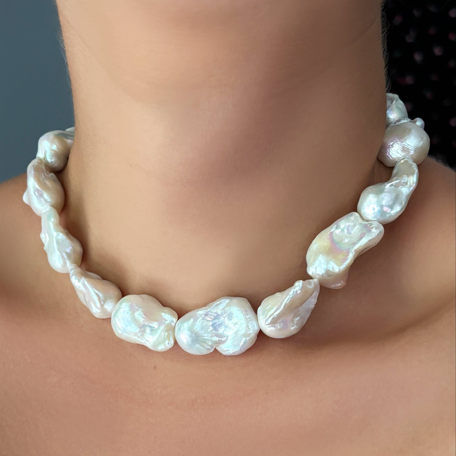 Baroque Pearl Drop Earring styled on a women for wedding season