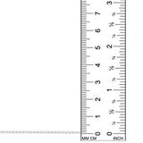 AMANDA PEARL 1.2mm Diamond Cut Bead Chain in Sterling Silver against a white background with a ruler next to it.