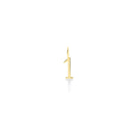 14K Recycled Yellow Gold Number 1 Charm 