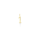 14K Recycled Yellow Gold Number 1 Charm 
