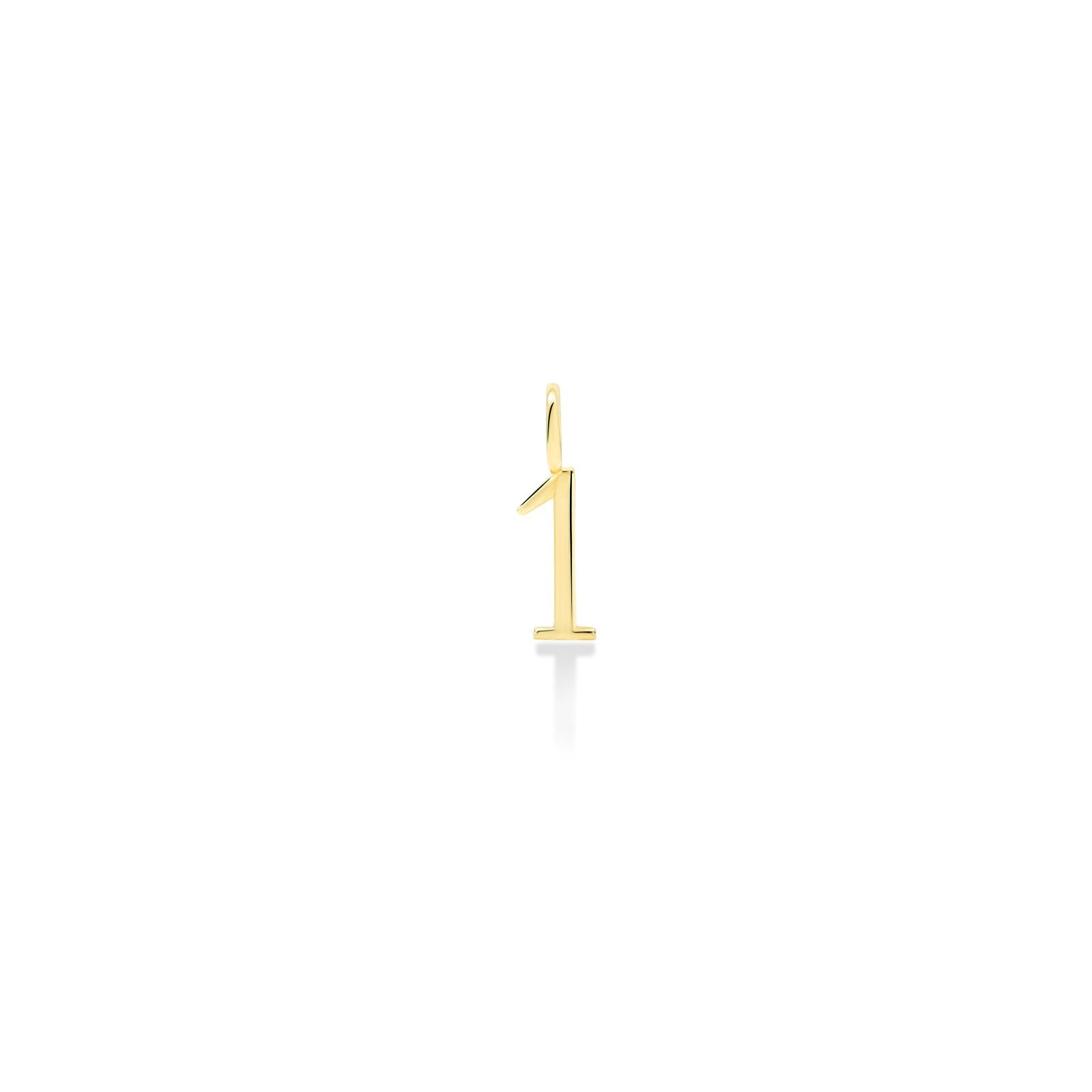 14K Recycled Yellow Gold Number 1 Charm 