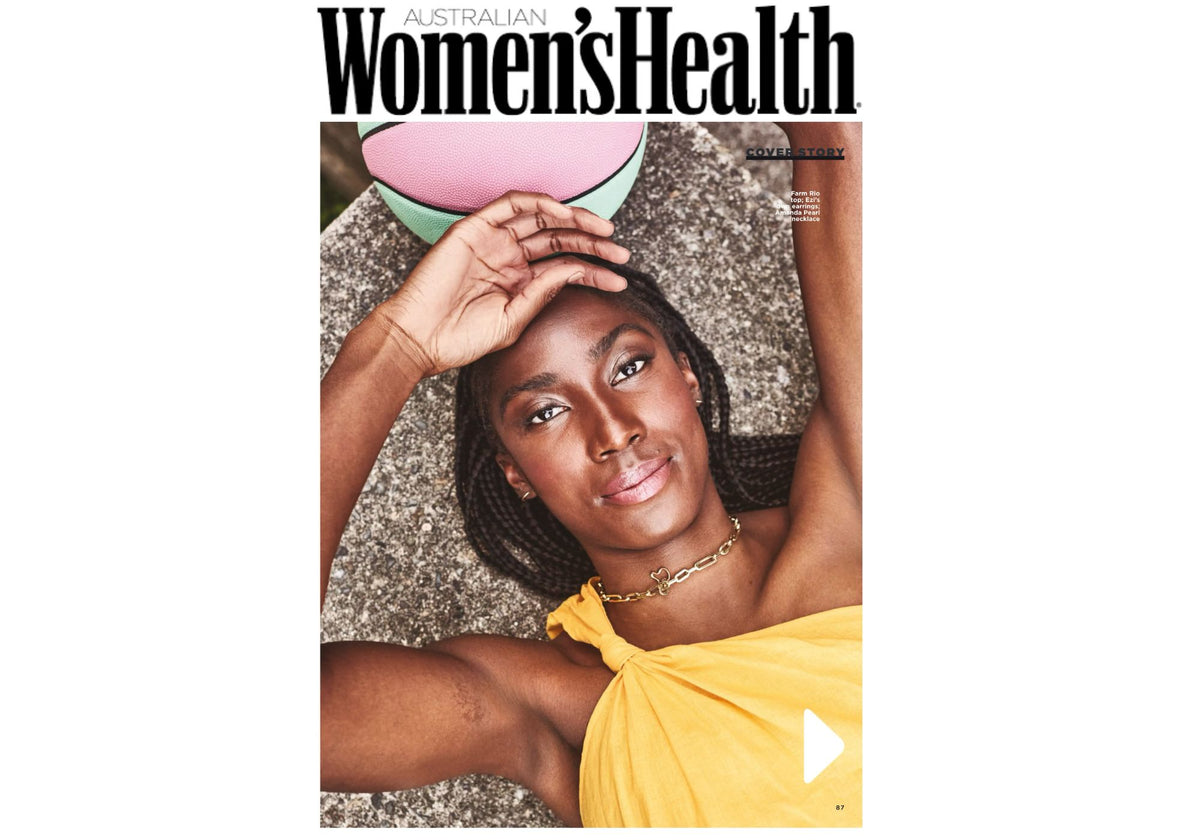 AMANDA PEARL jewelry on basketball player in Women's Health magazine.