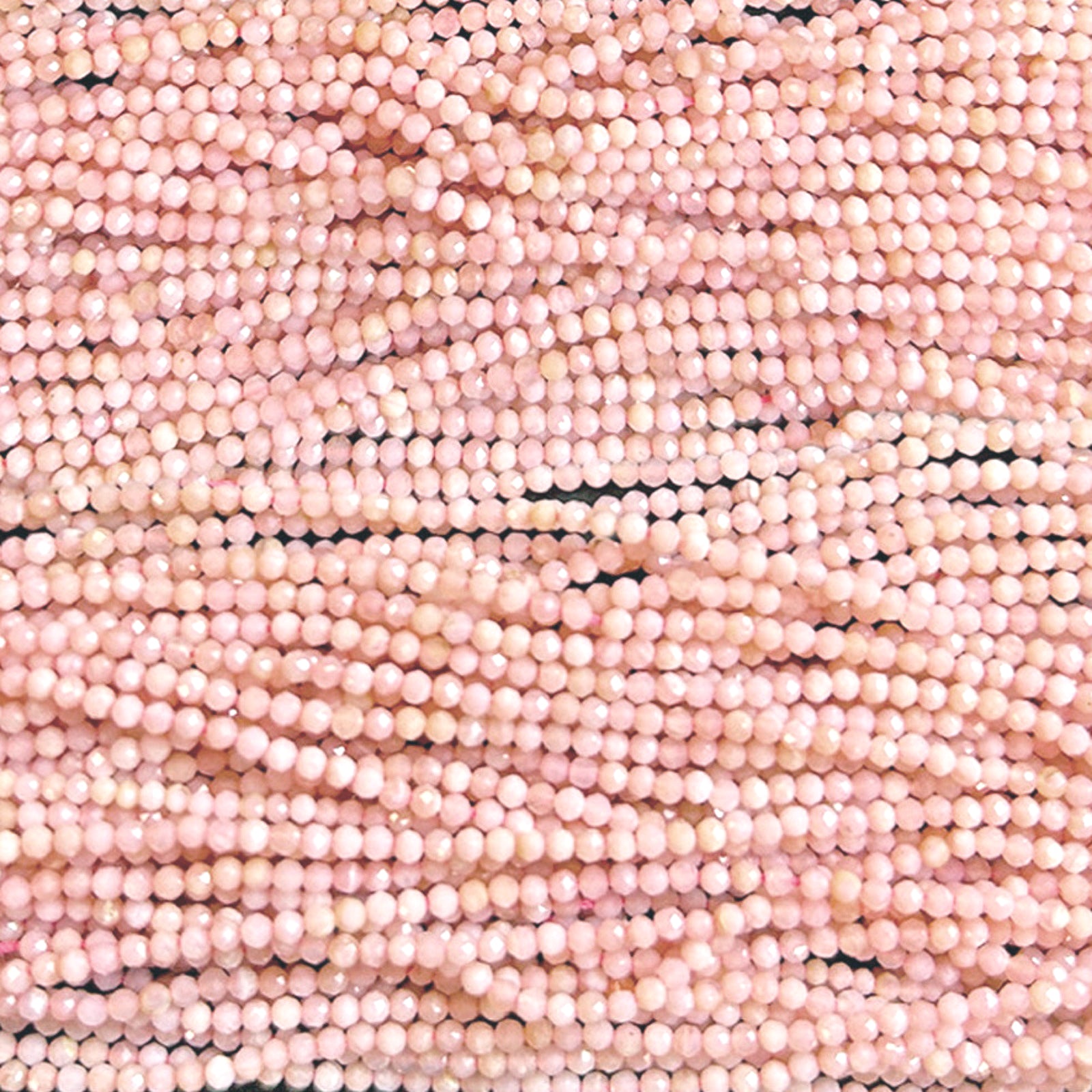 2mm faceted slim gemstone necklace swatch in Pink opal