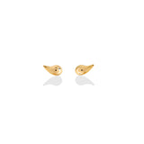 14k recycled gold Molten Studs on a white background