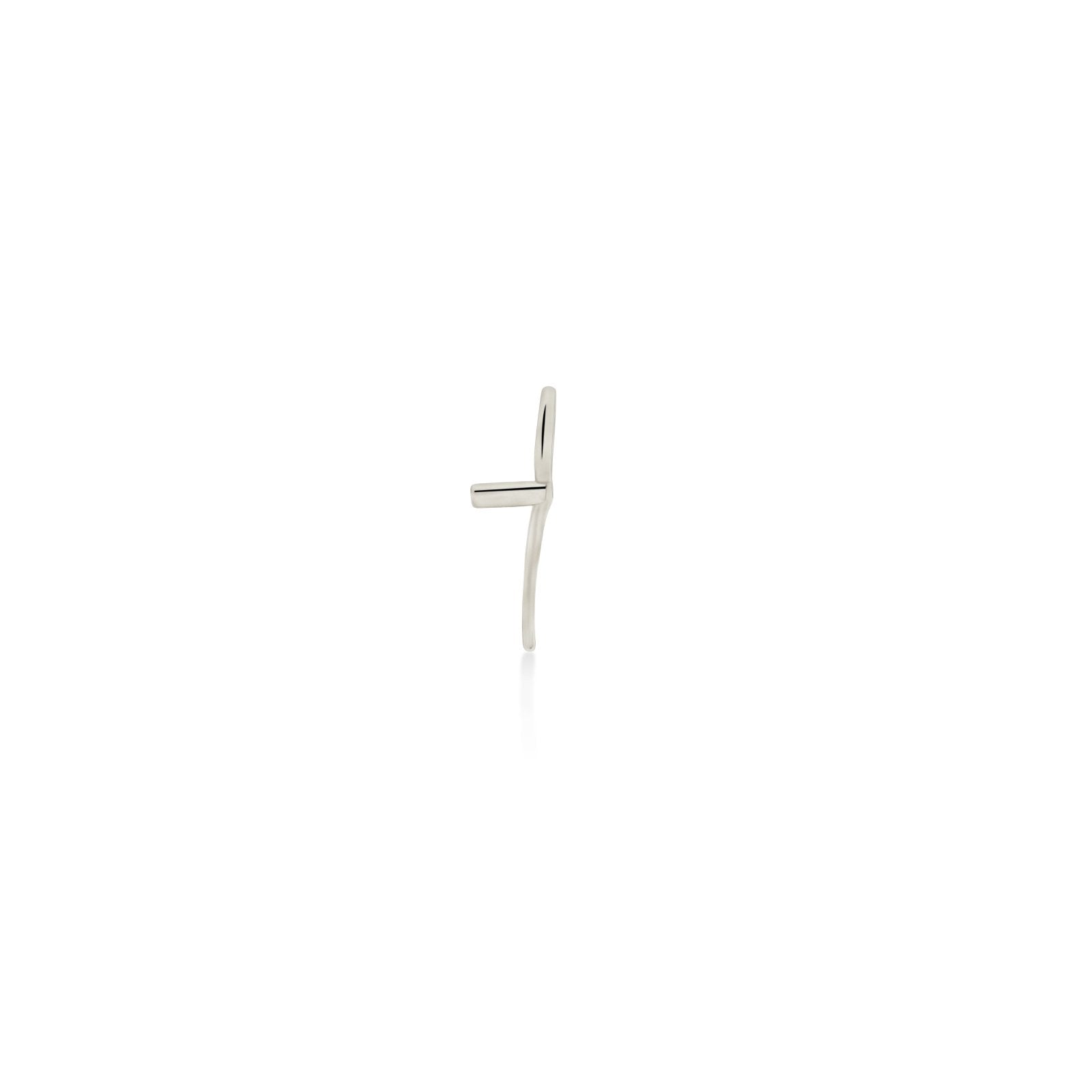 14K Recycled White Gold Number 7 Charm 