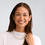Baroque Pearl Collar on White Tee