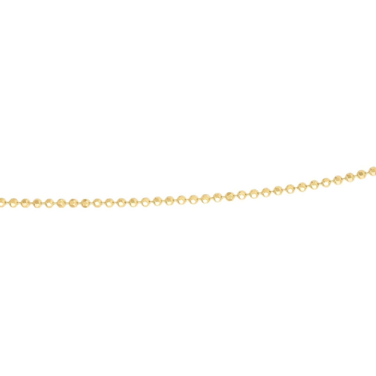 14k gold Diamond Cut Bead Chain Necklace