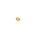 An oval 14K yellow gold charm lock on a white background.