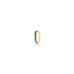 14k yellow gold Small Diamond Charm Lock with Emerald pavé on a white background