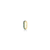 14k yellow gold Small Diamond Charm Lock with Emerald pavé on a white background