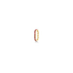 14K Gold Small Ruby Charm Lock on a white background