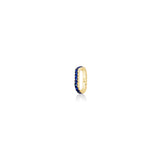 14K gold Small Sapphire Charm Lock on a white background