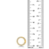 14K Round Pavé Face Charm Lock on a white background with ruler measuring 15mm in diameter
