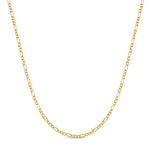 An irregular cable chain necklace in 14K yellow gold from AMANDA PEARL hangs against a white background. 