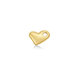 A 14K recycled yellow gold molten heart charm from AMANDA PEARL, sits front facing on a white background with drop shadow.