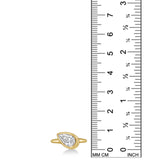 Front view of Molten Solitaire Ring with Pear Diamond in yellow gold against a ruler