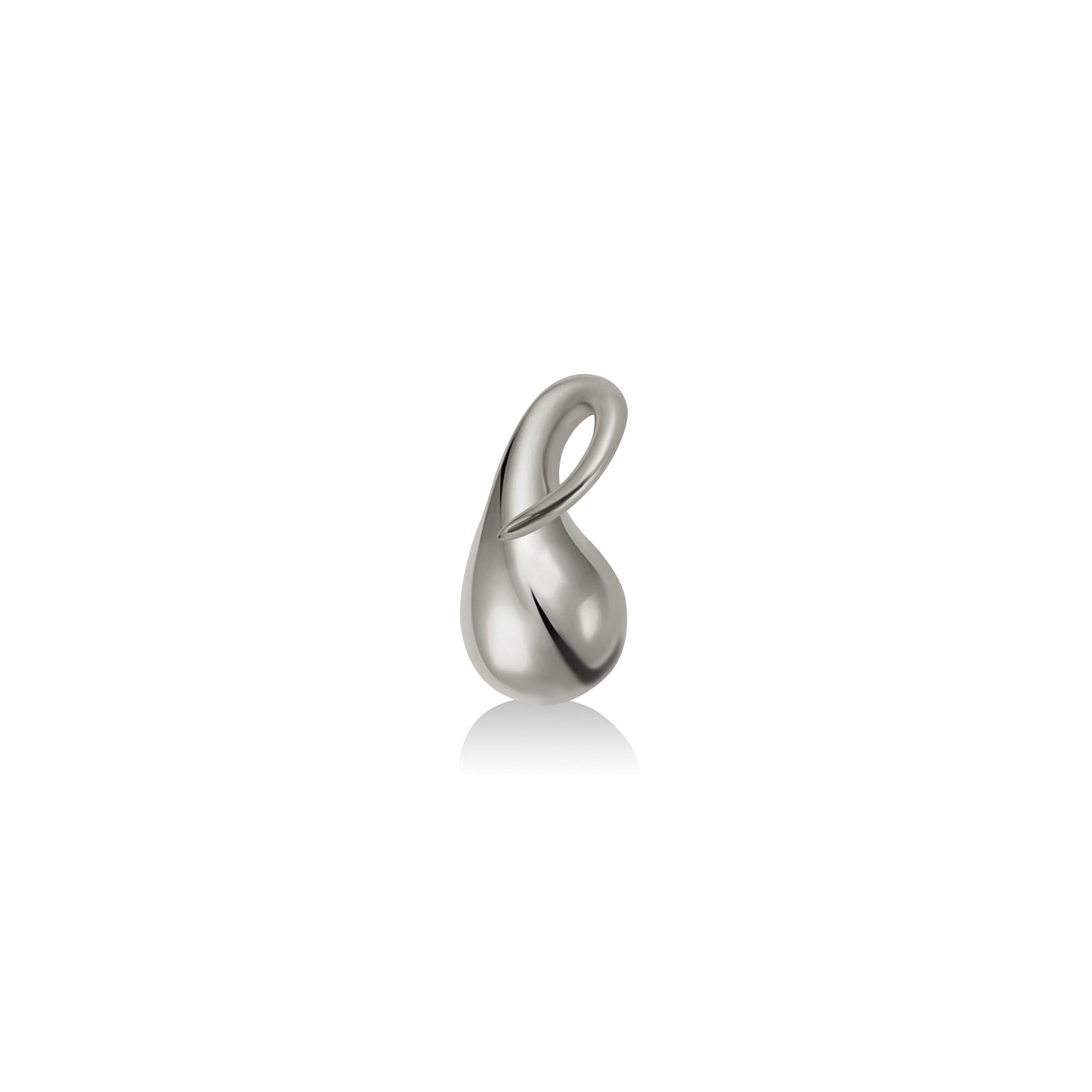 Molten Solitaire Charm with white gold on a white background
