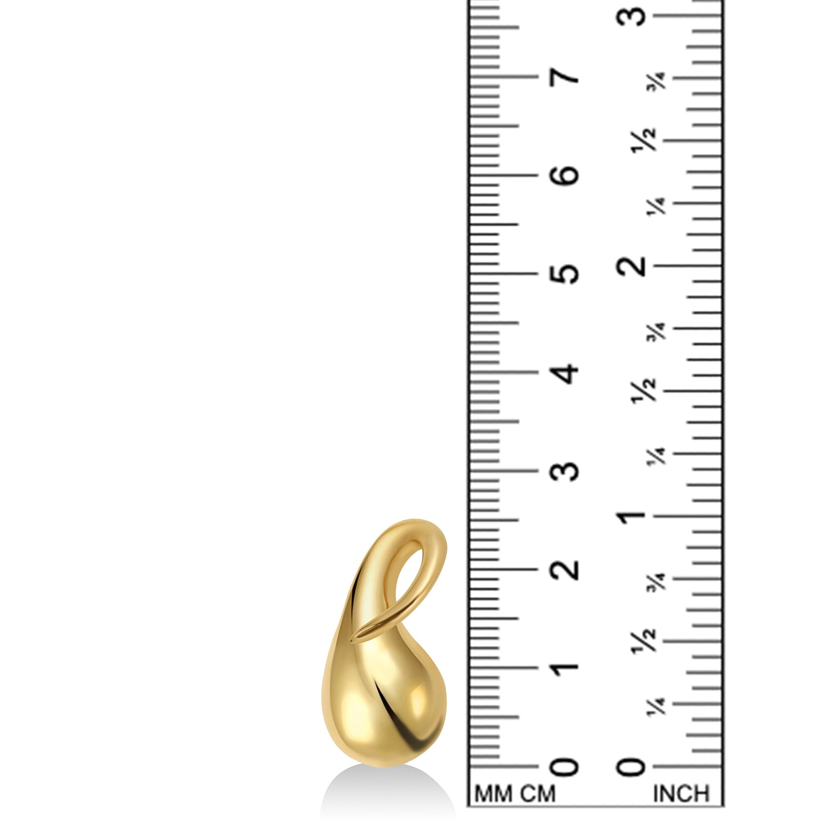 Large Molten Drop Charm with Ruler 