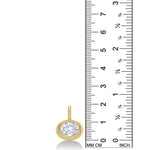 14K Recycled Gold Molten Solitaire Oval Charm with a Lab Grown Diamond with a Ruler