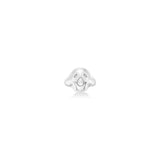 AMANDA PEARL Molten skull pinky ring in recycled sterling silver on a white background.
