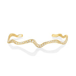 A 14K yellow gold full pavé ripple cuff bracelet  