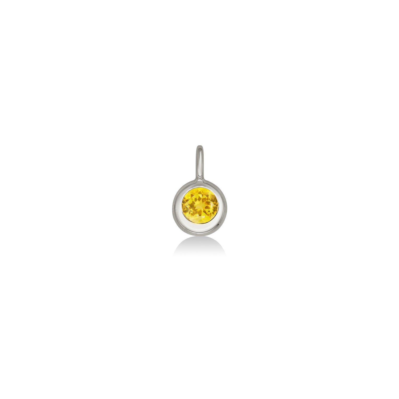 Molten Solitaire Charm: Round Citrine