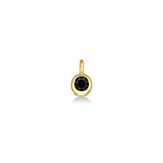 Round molten solitaire charm with black onyx.