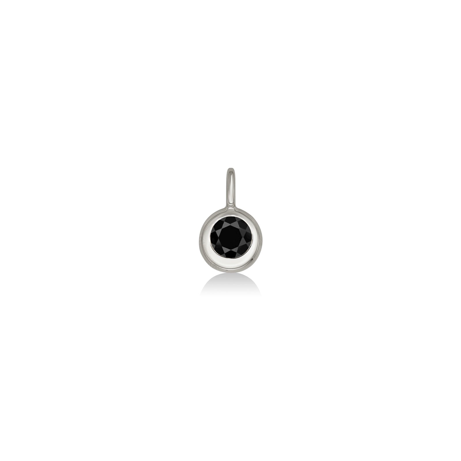Molten Solitaire Charm: Round Onyx