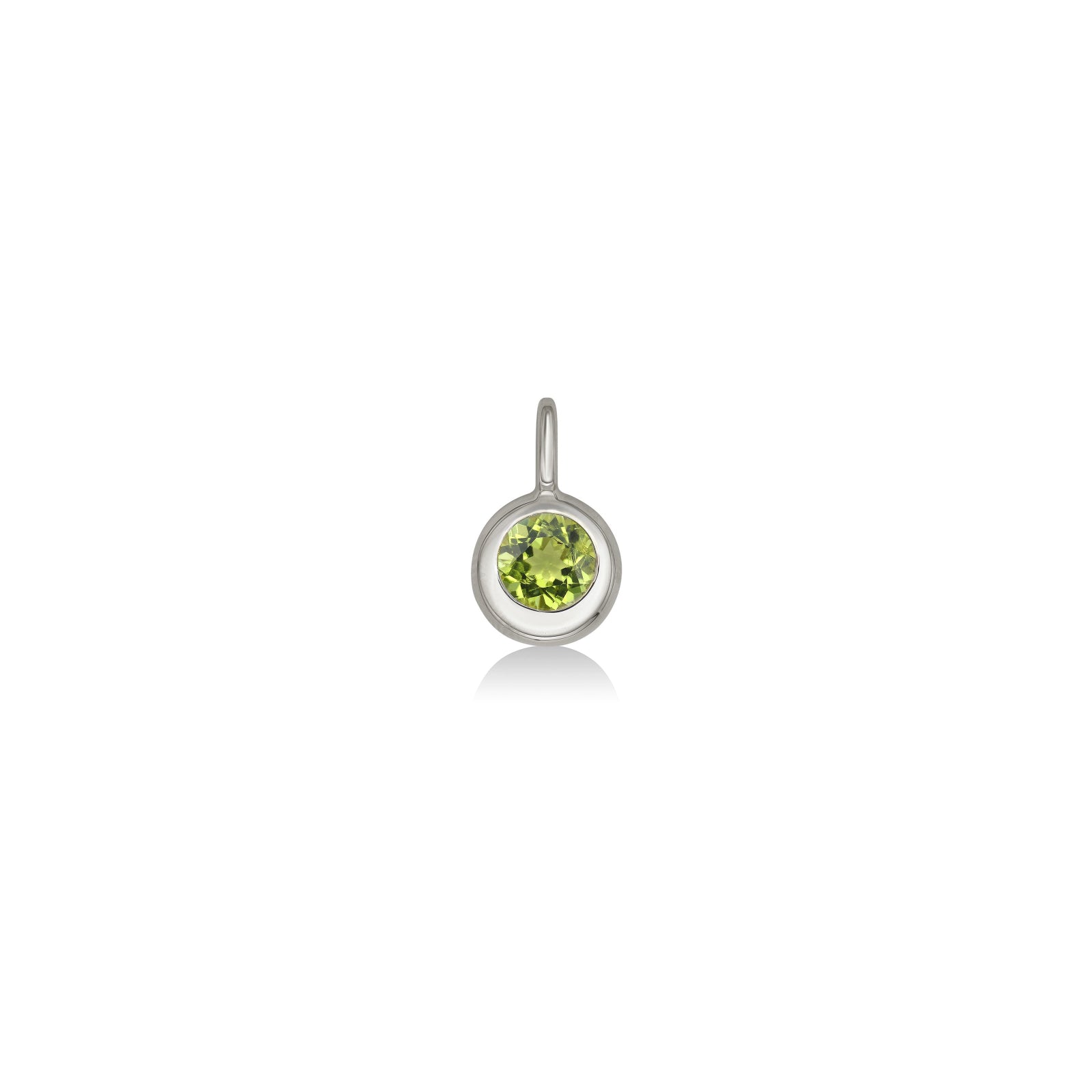 Molten Solitaire Charm: Round Peridot