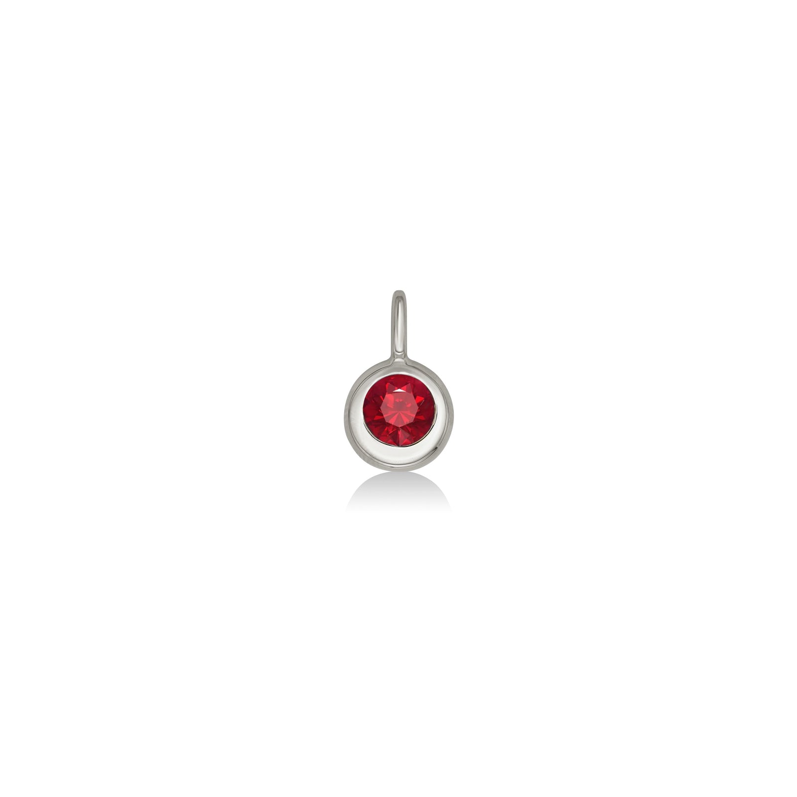 Molten Solitaire Charm: Round Ruby