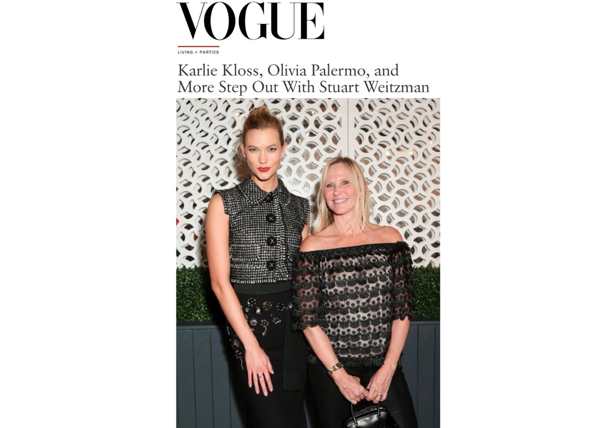 Karlie Kloss wearing an AMANDA PEARL Quill Bypass Ring in Vogue Magazine.