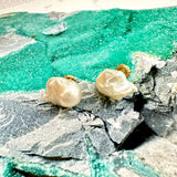 Baroque Pearl Stud Earring with 14K gold post