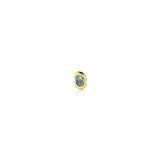 14k recycled gold Molten Knot Stud with Blue Topaz oval