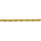 Drop link chain closeup on a white background.