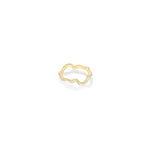 14k recycled gold Ripple Ring with Full Pavé. Cultured Diamonds