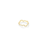 14k recycled gold Ripple Ring with Full Pavé. Cultured Diamonds