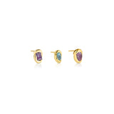14k gold Molten Knot Studs with Gemstones