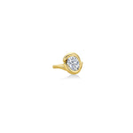 Front view of Molten Knot Ring with Diamond in yellow gold against a white background