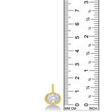An AMANDA PEARL molten solitaire oval charm in 14K recycled yellow gold, featuring an ethical lab grown diamond sits next to a ruler for scale.  