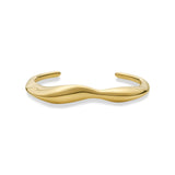 14k recyled Gold Molten Cuff Bracelet, pictured on a white background