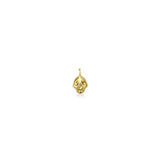 14K recycled Yellow Gold skull charm on white background