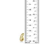 14k recycled Gold Molten Drop Charm on a white background with ruler measuring 15mm tall