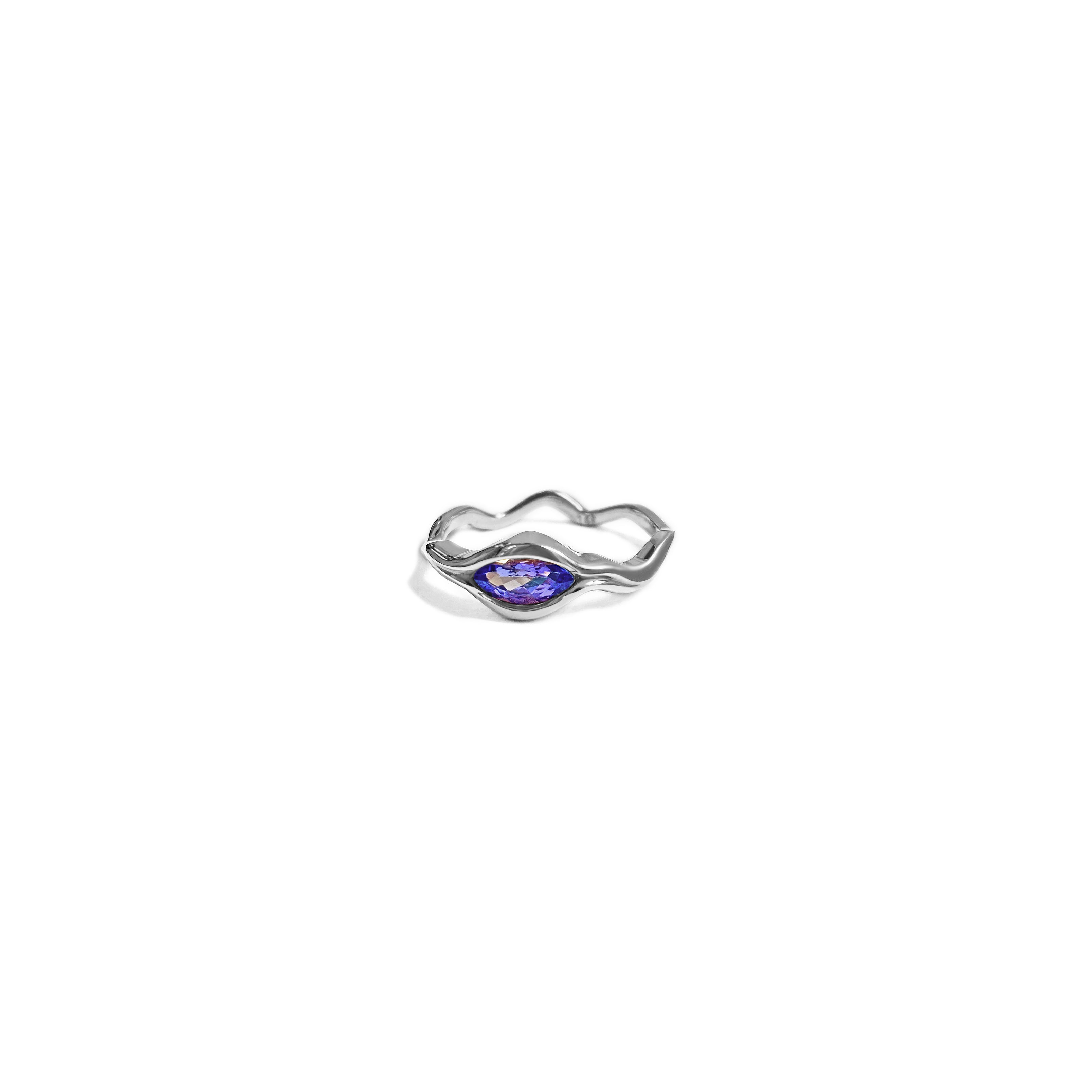 Ripple Ring with Tanzanite