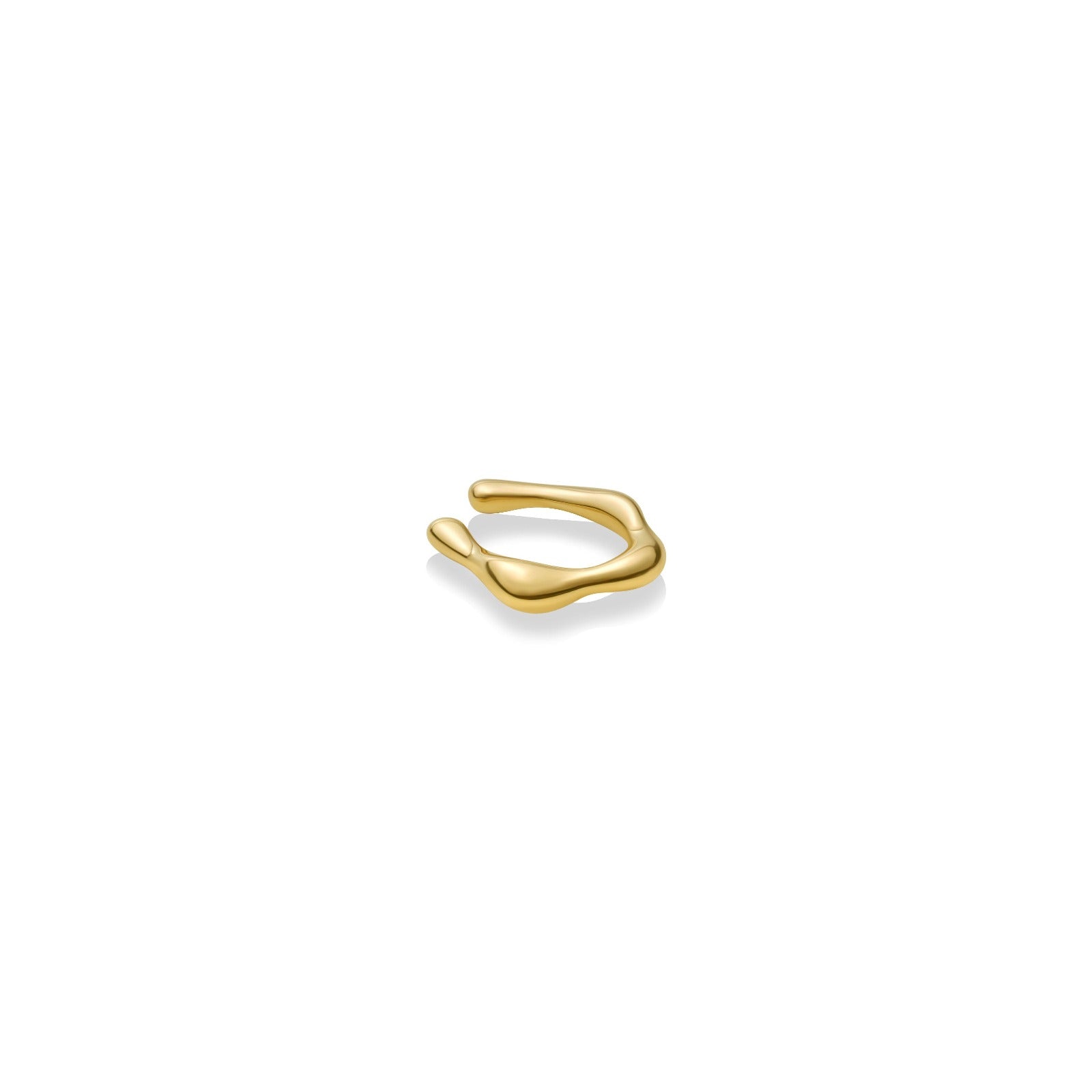 14K recycled Molten Midi Ear Cuff on a white background