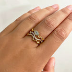 14k recycled gold Ripple Ring with ethical lab grown Marquise Diamond accent styled on a hand with full pavé and plain ripple rings

Fashion, Fashion Photography, Jewelry Design, Fashion Styles, Trends, Trendy, Lab Grown Diamonds, Rings, Fine Jewelry, engagement 