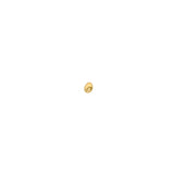 Liquid 14K Recycled gold round small molten stud earring on white background