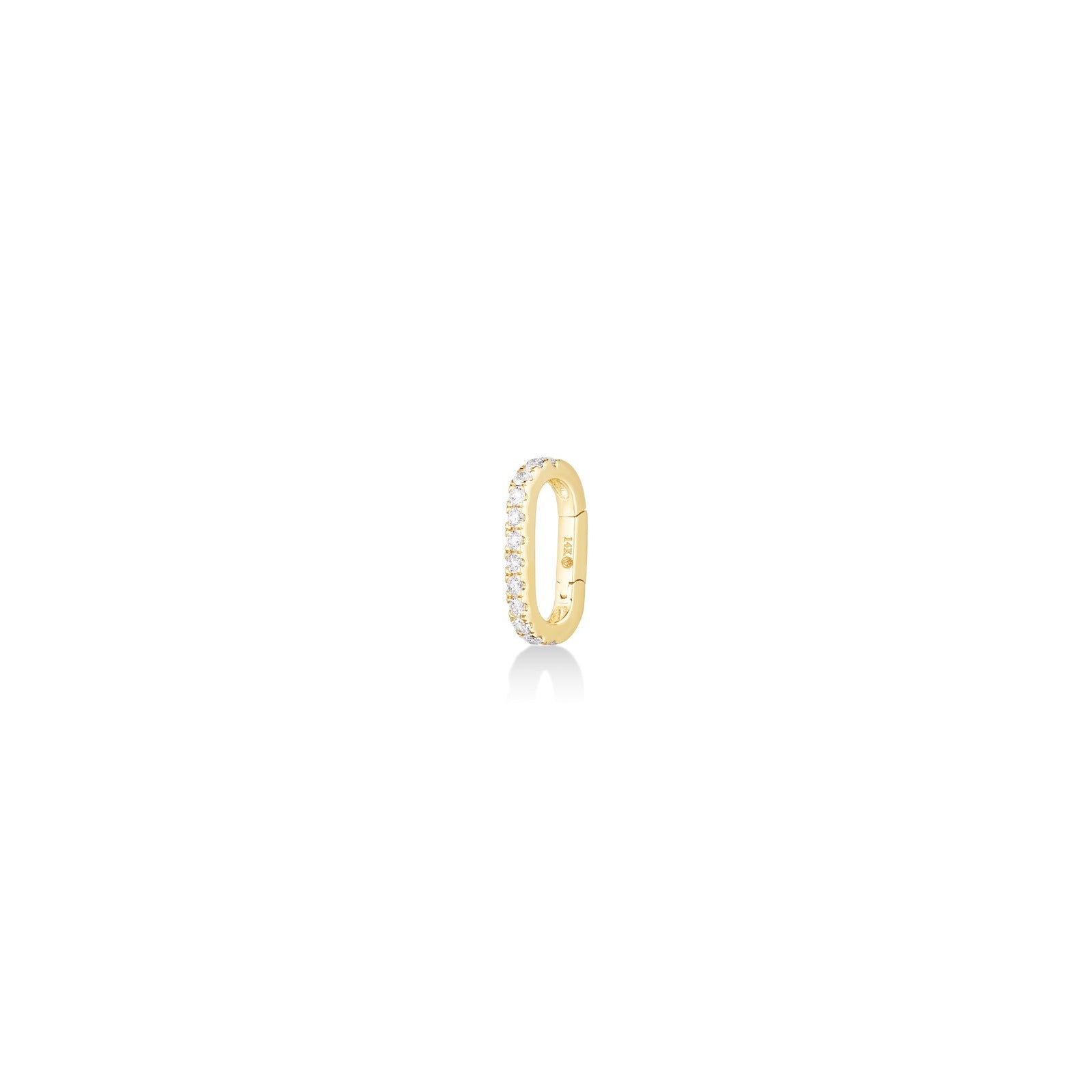 14k yellow gold Small Diamond Charm Lock with pavé on a white background