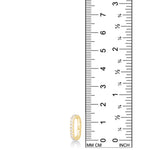 14k yellow gold Small Diamond Charm Lock with pavé on a white background with ruler measuring 14mm tall