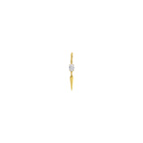 14k gold Single Diamond Drop Earrings in oval cut
