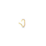 14k gold Small Ruby Charm Lock opened on a white background